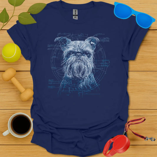 Brussels Griffon Blueprint Portrait Tee