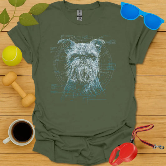 Brussels Griffon Blueprint Portrait Tee