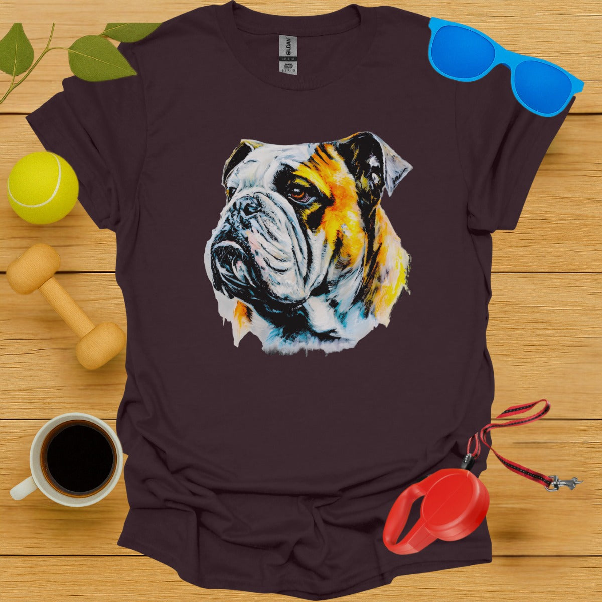 Colorful Bulldog Print Graphic Tee product