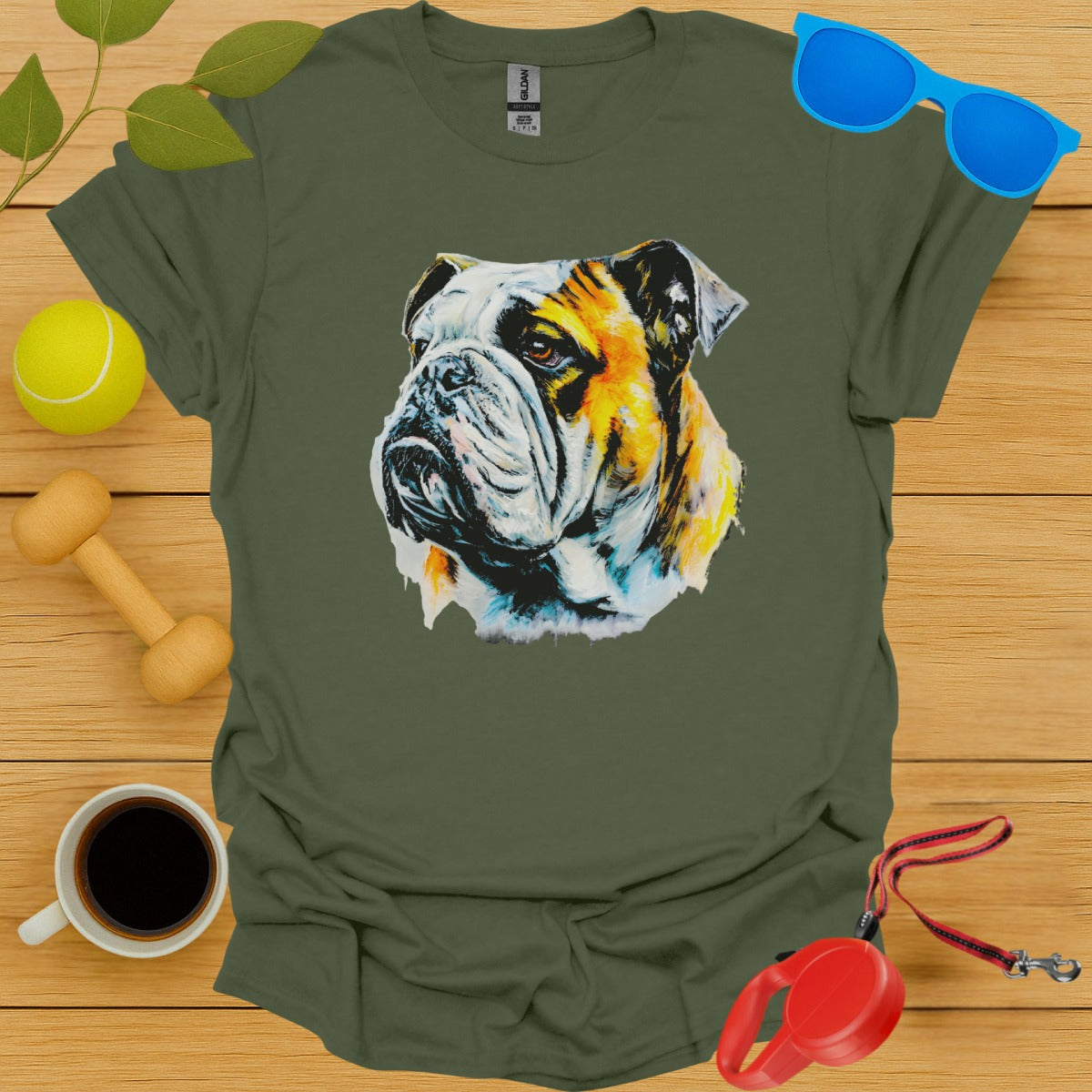 Colorful Bulldog Graphic Design T-Shirt product