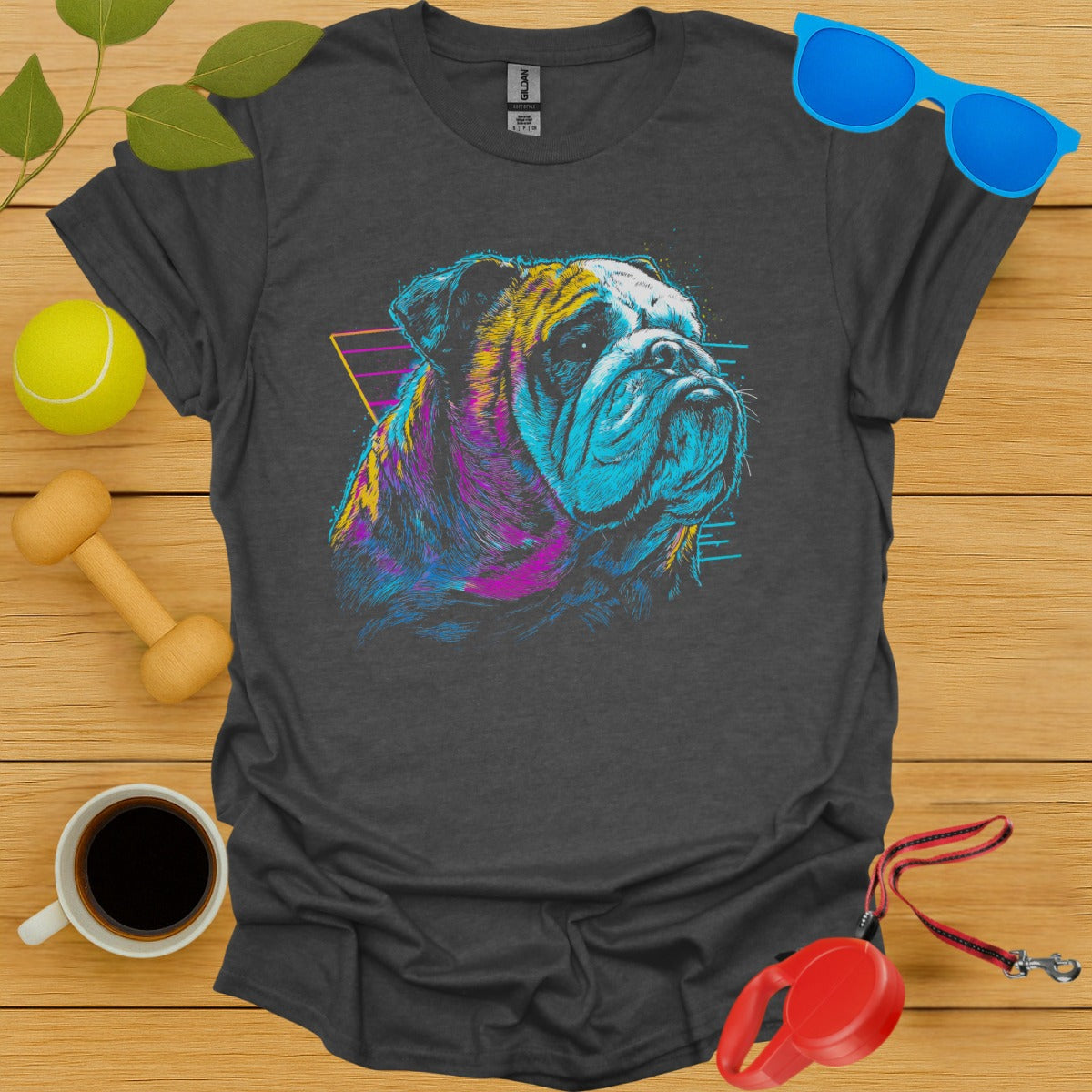 Colorful Bulldog Illustration Graphic T-Shirt product