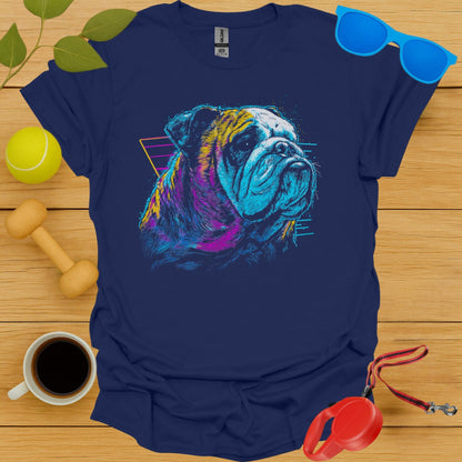 Colorful Bulldog Design on T-Shirt product