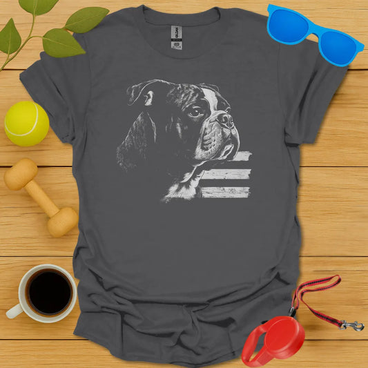Bulldog Boston English Flag Tee - Charcoal