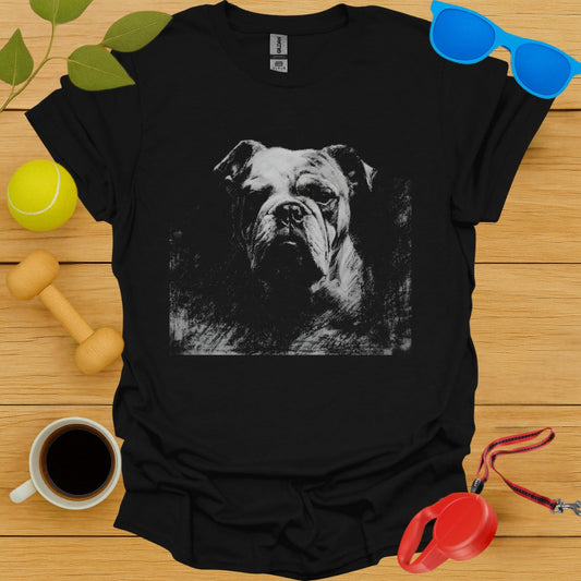 Graphic Bulldog Design Casual Black T-Shirt product