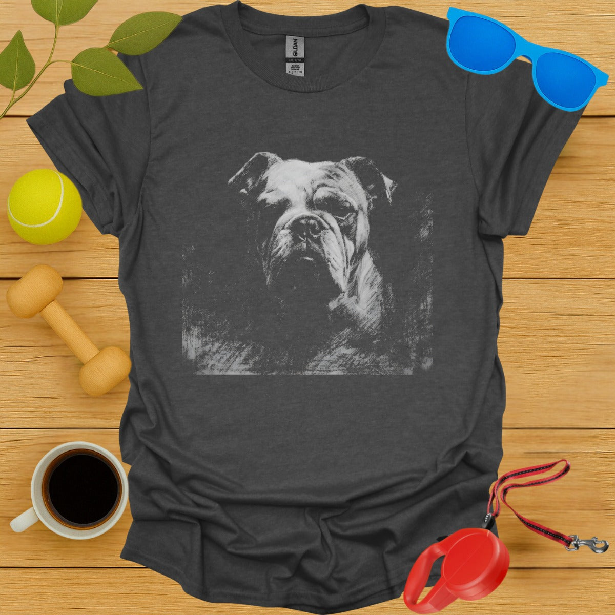 Vintage Bulldog Graphic Gray T-Shirt product type
