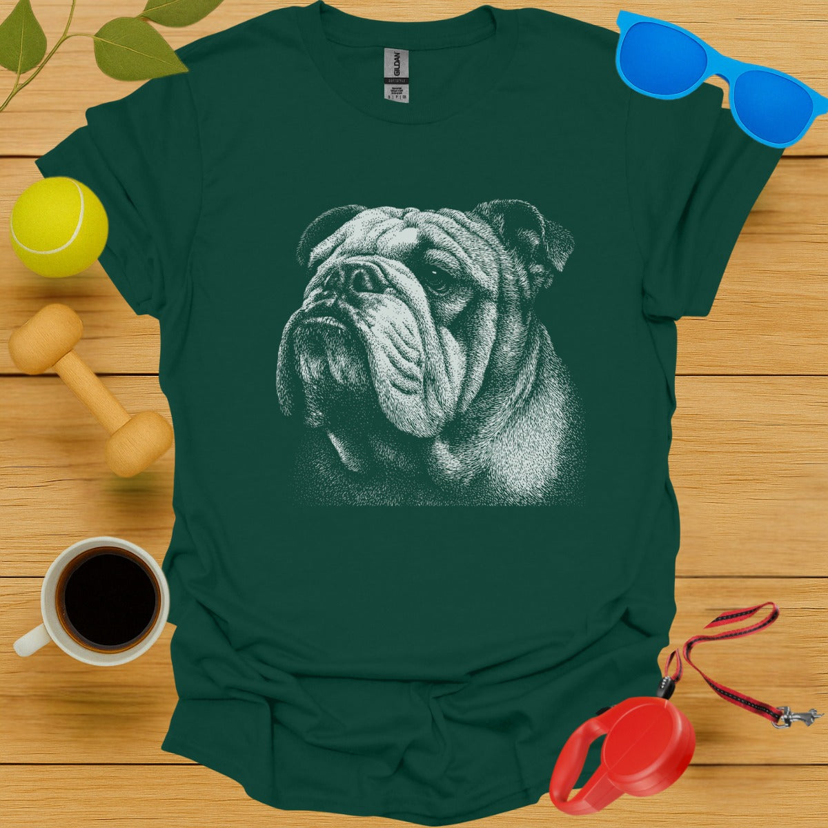 Detailed Bulldog Graphic Print Short Sleeve Shirt product type