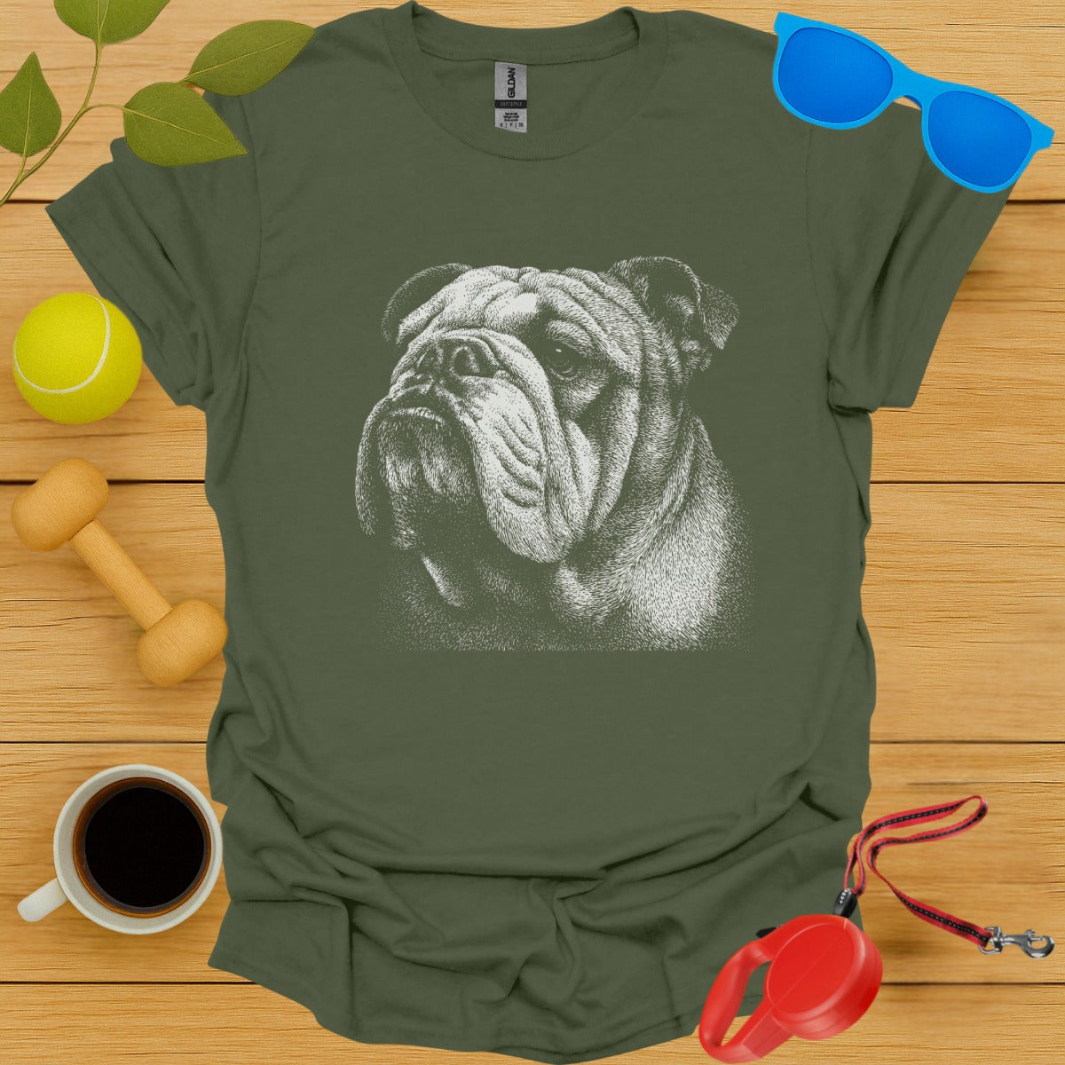 Vintage Bulldog Print Graphic Tee Shirt product type