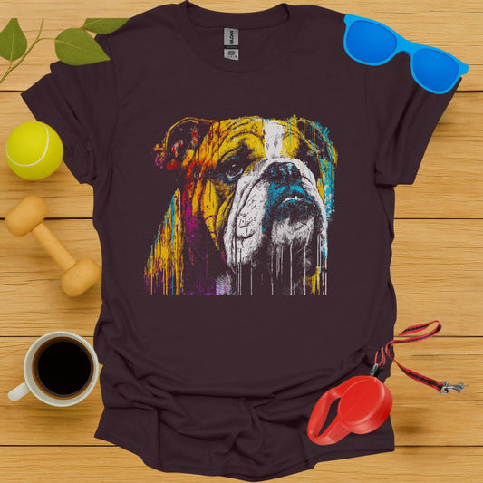 Colorful Abstract Bulldog Graphic Print T-Shirt product type