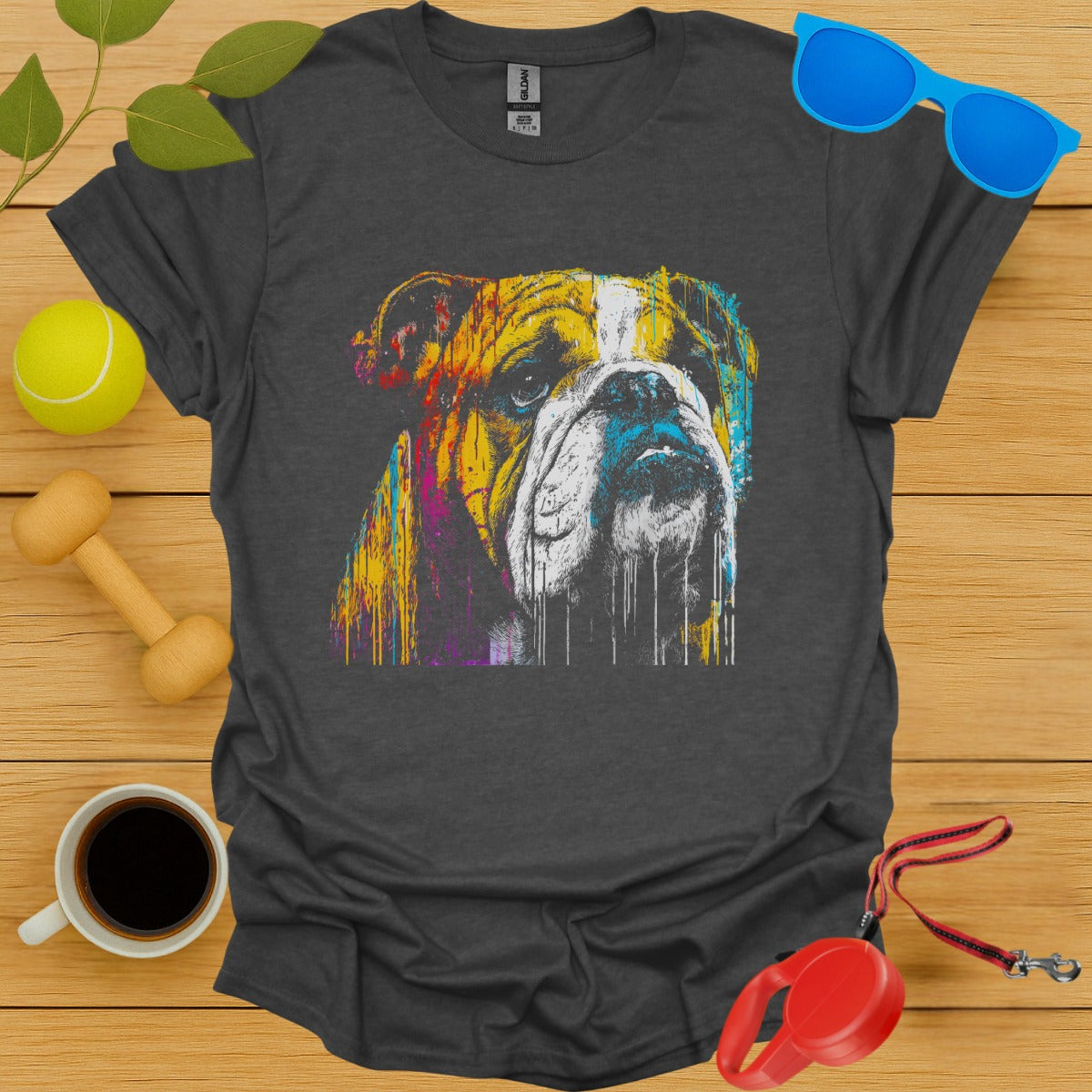 Colorful English Bulldog Graphic T-Shirt Product