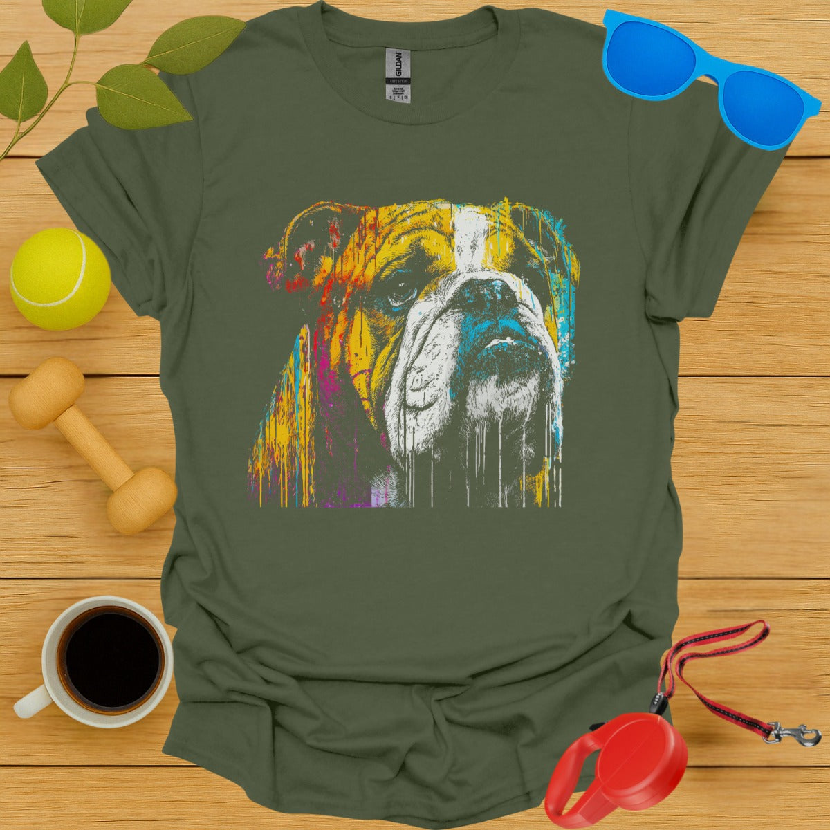 Colorful Bulldog Painting Graphic T-Shirt product