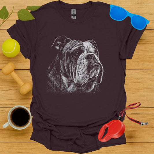 Bulldog Sketch Graphic T-Shirt Unique Design Tee product