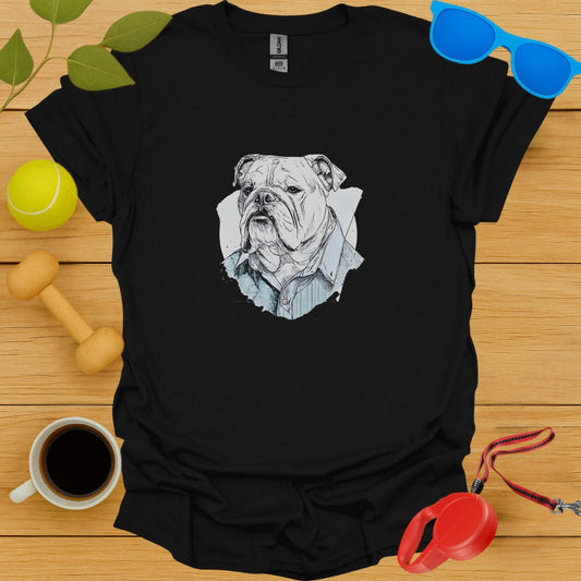 Detailed Stylish Bulldog Graphic Artwork T-Shirt product