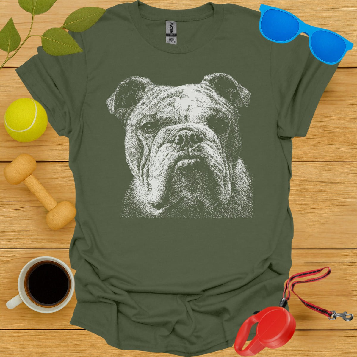Realistic Bulldog Graphic Design T-Shirt product type