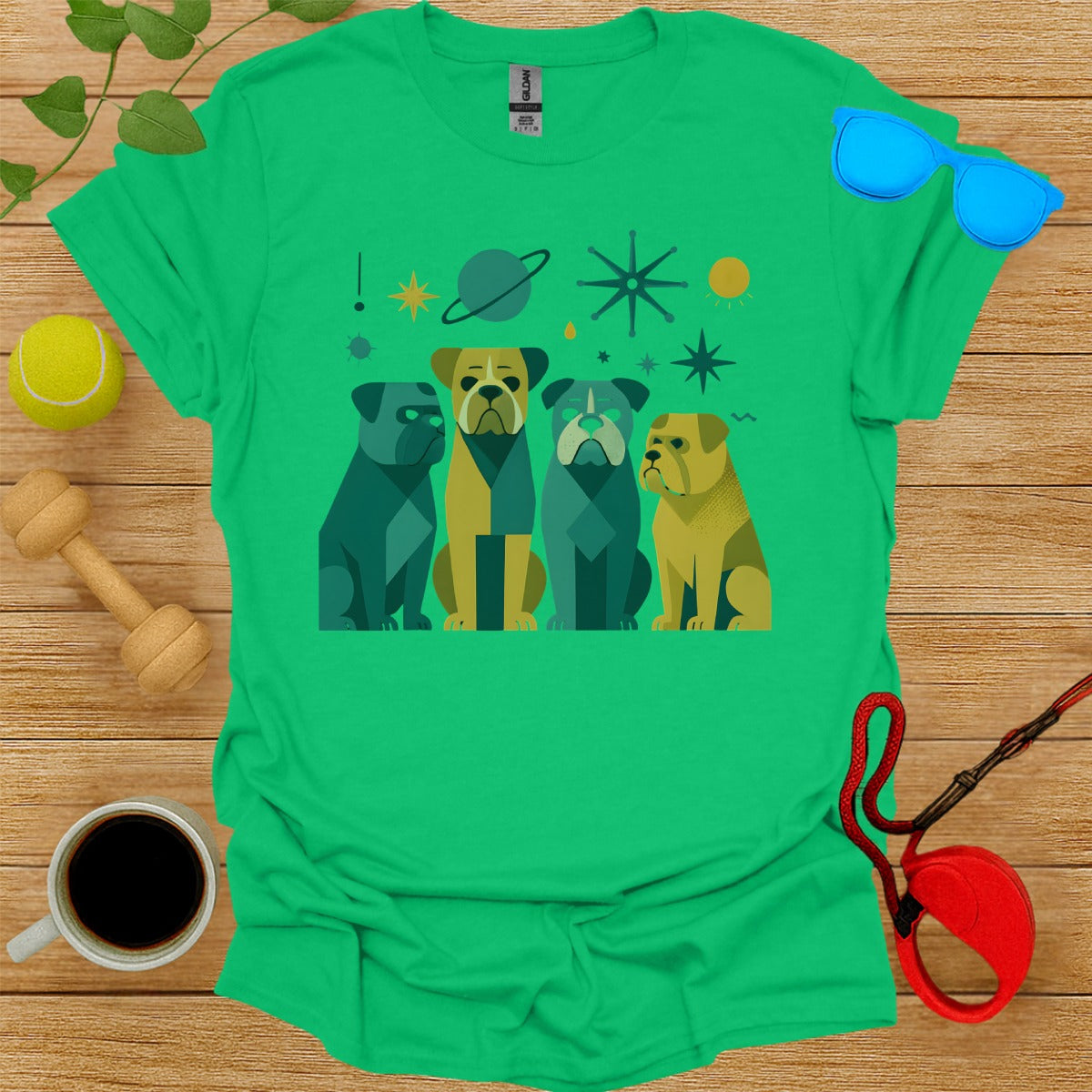 Colorful Abstract Dog Art Graphic Shirt