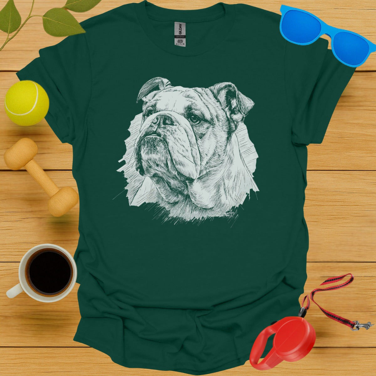 Bulldog Illustration Printed Graphic T-shirt product