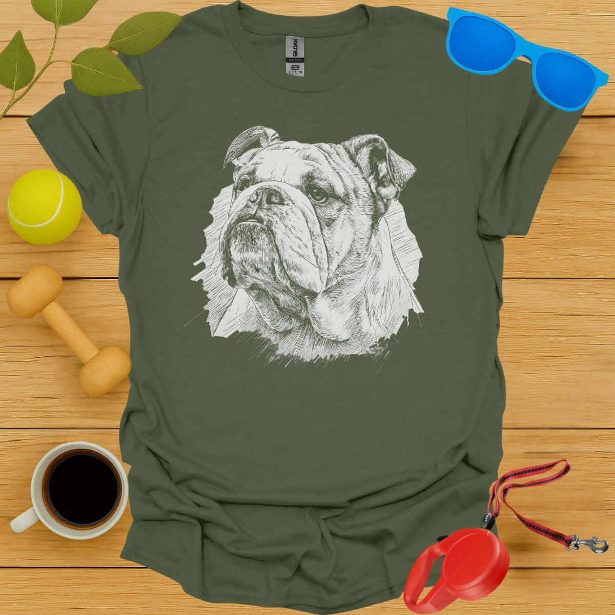 Bulldog Portrait Graphic Design Tee Shirt product type
