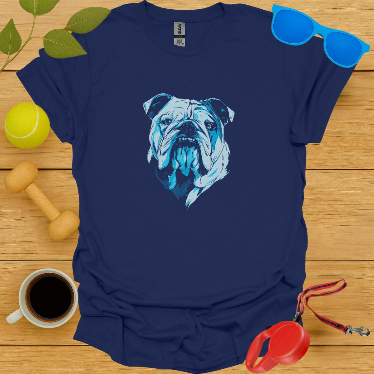 Bulldog Graphic Design on Navy Tee Shirt product