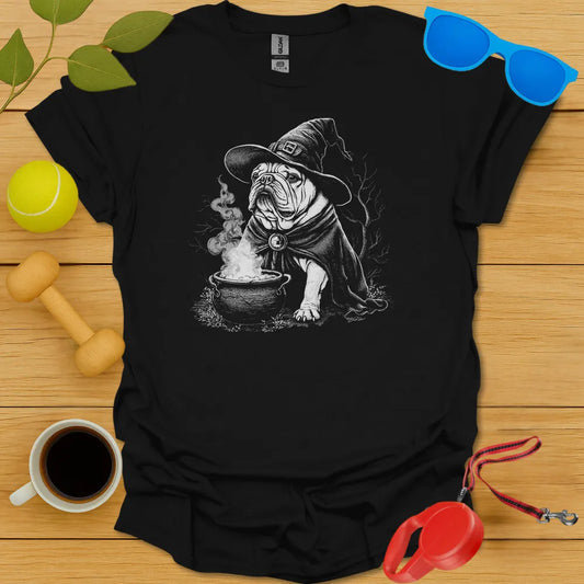 Bulldog Witch T Shirt - Black