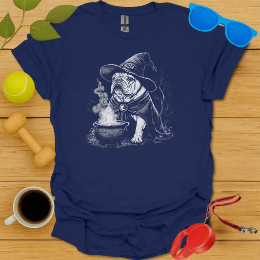 Bulldog Witch T Shirt - Navy