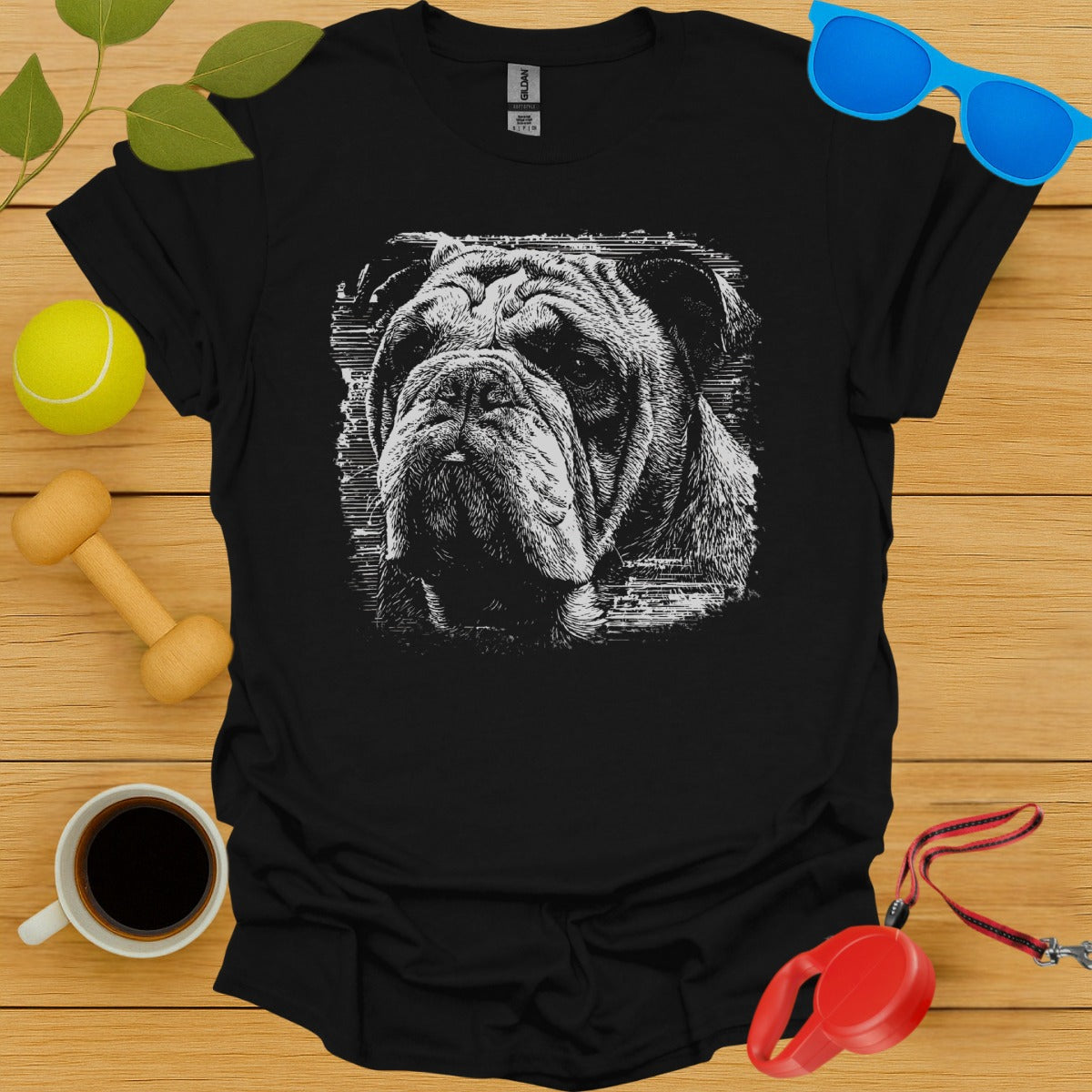 Bulldog Face Art Graphic Short Sleeve Shirt product