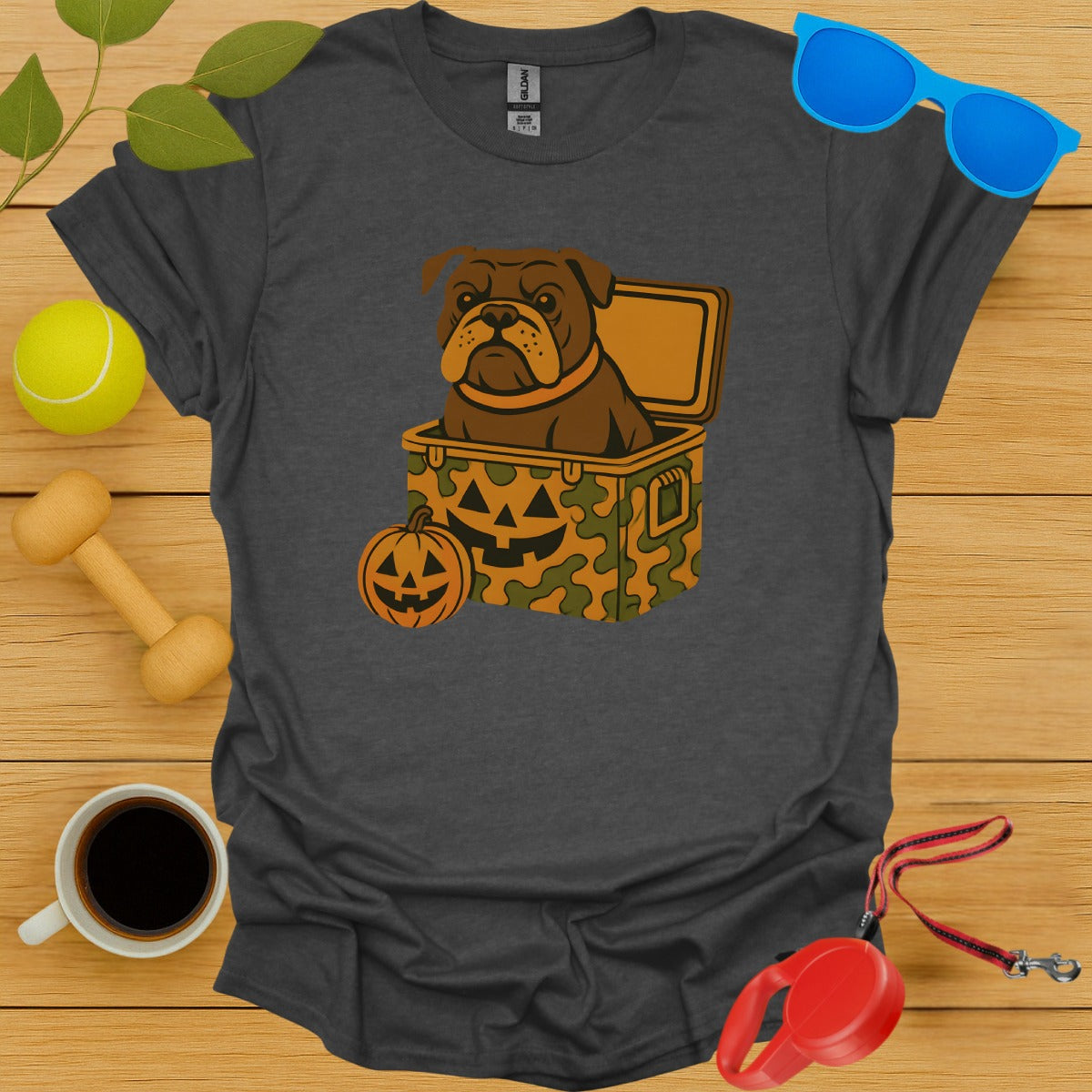 Halloween Bulldog in Pumpkin Box Shirt product type