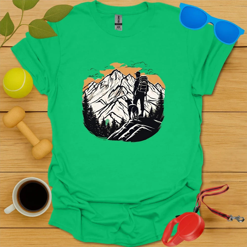 Conquer Peaks Together | Dog Hiking Shirt - Irish Green