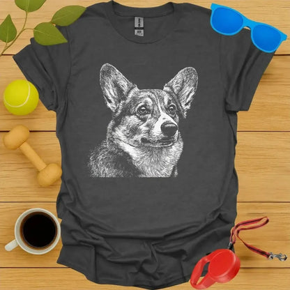 Corgi Monochrome Portrait Tee