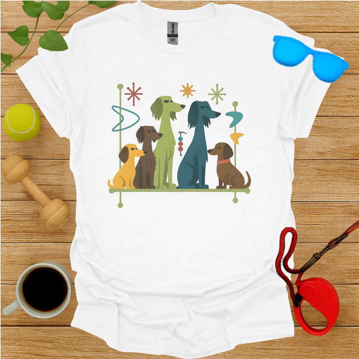 Stylish Graphic Tee with Cute Dog Design Shirt