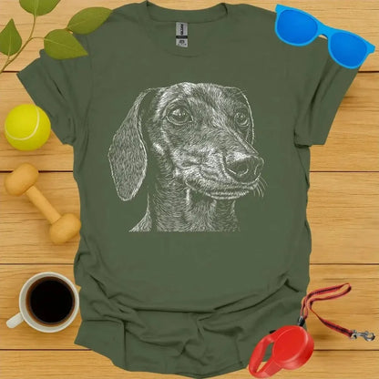 Dachshund Monochrome Portrait Tee