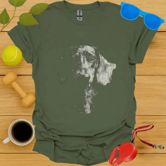 Dachshund Portrait Sketch T-Shirt