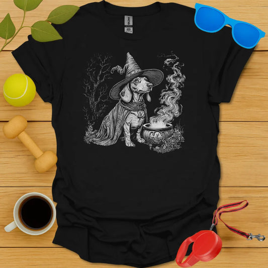 Dachshund Witch Tee - Black