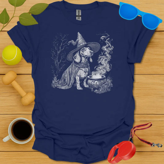 Dachshund Witch Tee - Navy