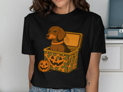Adorable Halloween Dog in Box Graphic T-Shirt product