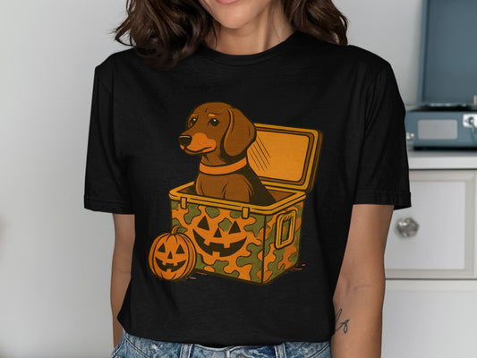 Adorable Halloween Dog in Box Graphic T-Shirt product