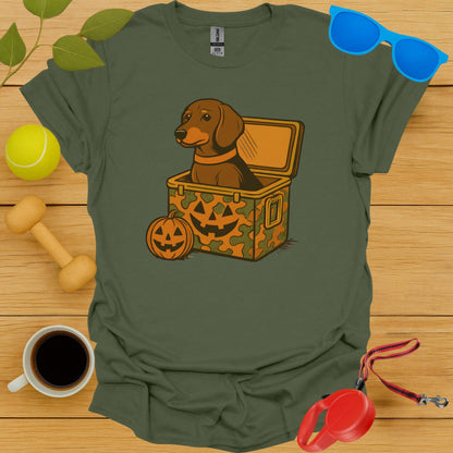 Cute Dog Halloween Design Olive Green T-Shirt product type