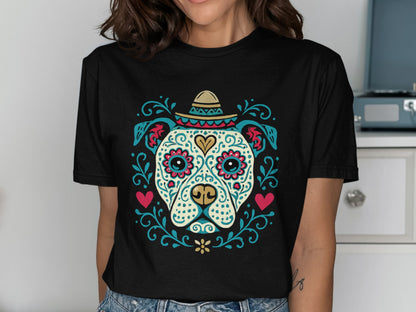 Colorful Dog Face Art Design Short Sleeve T-Shirt product type