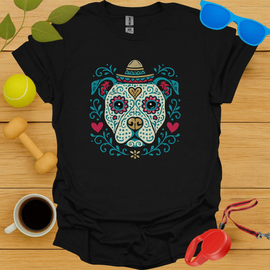 Colorful Sugar Skull Dog T-shirt product type