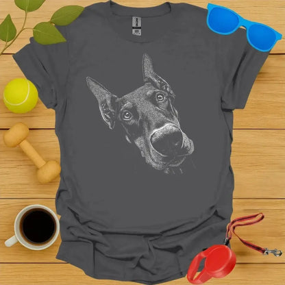 Doberman Pinscher Monochrome Portrait Tee
