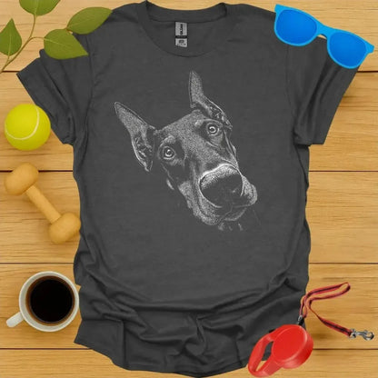 Doberman Pinscher Monochrome Portrait Tee