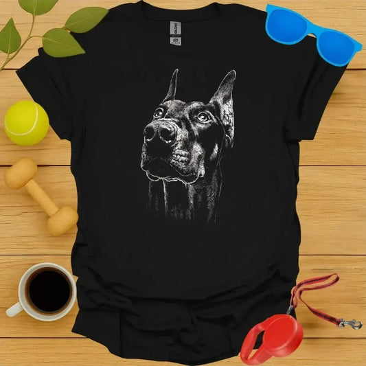 Doberman Pinscher Monochrome Portrait Tee