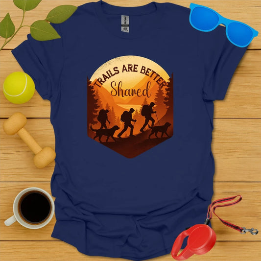 Dog Lover Hiking Shirt | Trail Adventure Together Tee - Navy