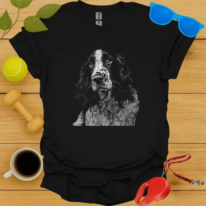 English Springer Spaniel Monochrome Portrait Tee