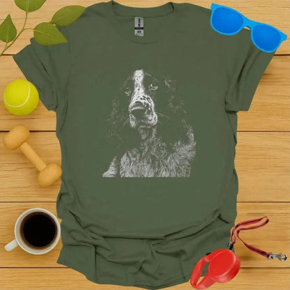 English Springer Spaniel Monochrome Portrait Tee