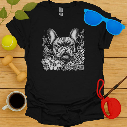 French Bulldog Flower Portrait Tee