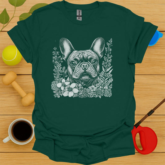 French Bulldog Flower Portrait Tee