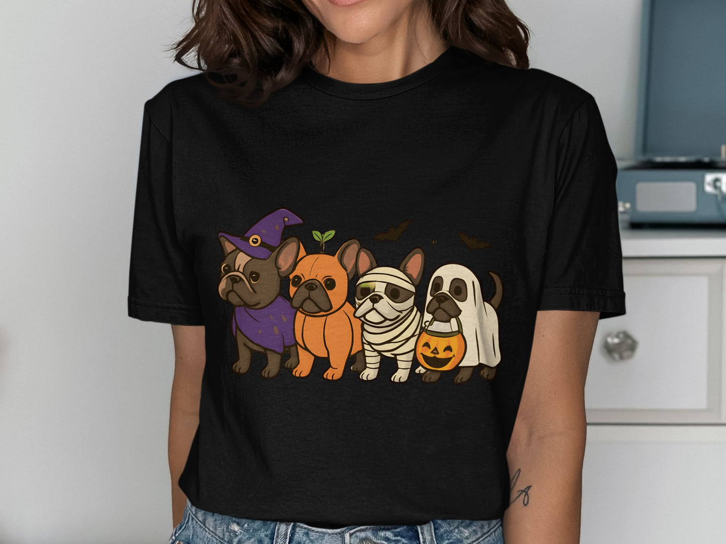 Halloween French Bulldog Graphic Tee product type