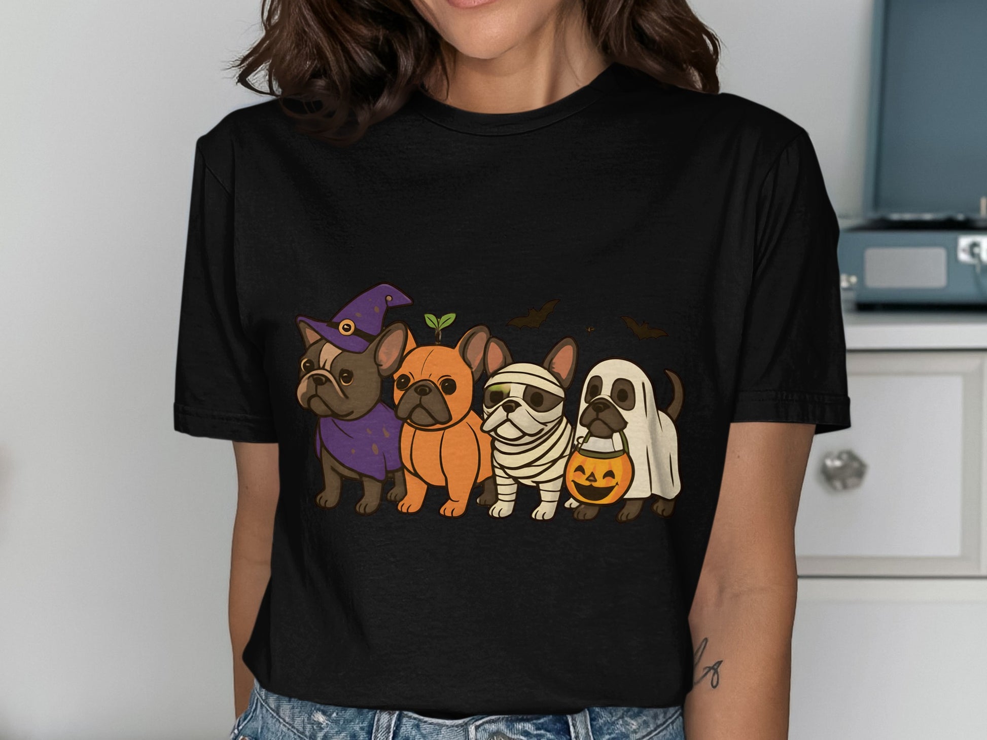 Halloween French Bulldog Graphic Tee product type