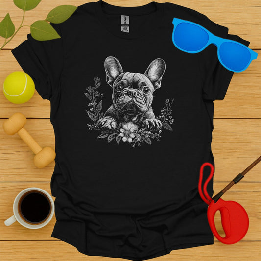 French Bulldog Portrait Floral Tee