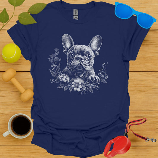 French Bulldog Portrait Floral Tee