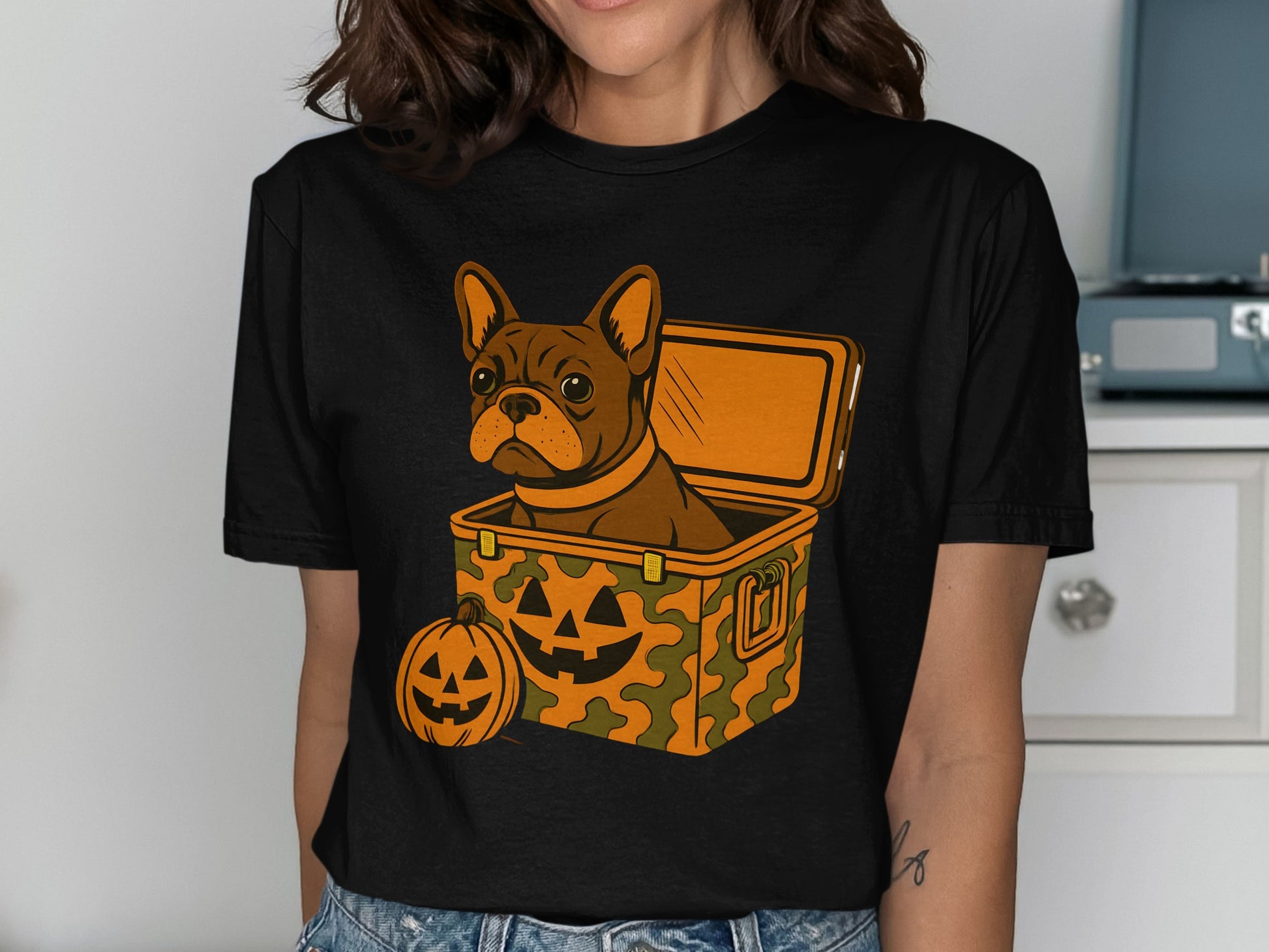 French Bulldog Pumpkin Box Halloween T-shirt product type